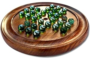 THORNESS Large Polished Wooden Solitaire Set - 30cm Diameter