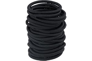 Gumki do włosów bez metalu – Meersee 100 sztuk, duże, czarne, rozciągliwe, gumki do włosów, do grubych i kręconych włosów