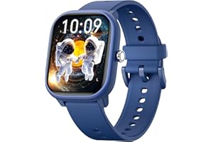 Fikami Montre Intelligente pour Enfants Filles garçons Pas d'APP Pas de téléphone nécessaire, 1,83" Fitness Tracker Sport Montre, fréquence Cardiaque,Compteur de Pas,16 jeuxpour Filles garçons 6-16