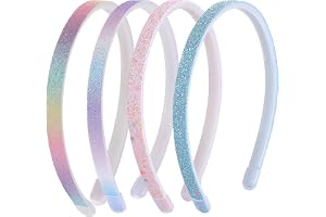 Molain 4 styck Glitter Hårband, Söta Slidfasta Pannband av Plast med Tänder Hårband Barn Flickor Hårsmycken för Små Flickor