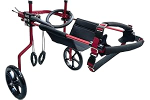 KAJILE Verstellbarer 2-Rad-Hunderollstuhl, XXL-2 Größe für behinderte Hunde Hinterbeine Rehabilitation, geeignete Höhe 55-70cm, Breite 24-32cm, Länge 35-45cm