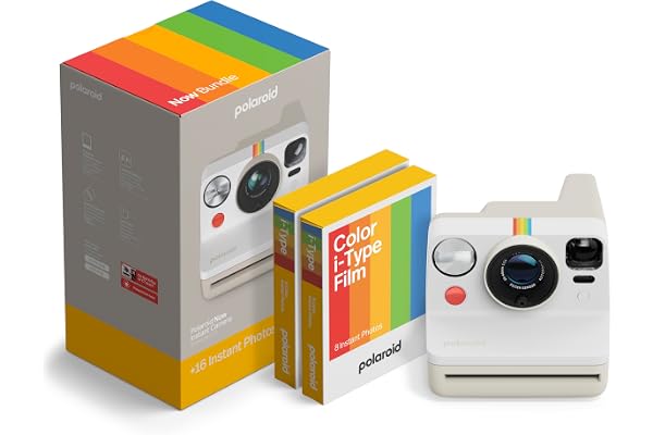 Polaroid Now Gen3 - Pebble White + Color Film Bundle (16 Photos)
