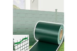 Jopassy Tiras de protección visual de PVC de doble barra, 70 m x 19 cm, incluye 60 clips de fijación, valla de protección contra el viento, color verde
