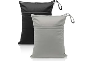 KFDDRN 2 sztuki mokrej torby – wielokrotnego użytku, wodoodporna torba na pieluchy dla niemowląt na mokre i suche, nadająca się do prania, torba podróżna, organizer, torba do jogi, na brudną odzież