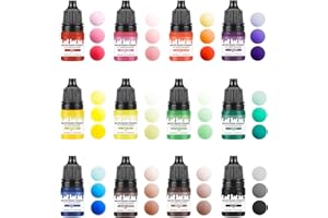 Caelura Farbpigmente für Gießpulver, Farbe Für Gießpulver, 12 Farben für Gips zum Gießen, DIY Produktion Zementbeschichtung Farbige Pigmente 5ML