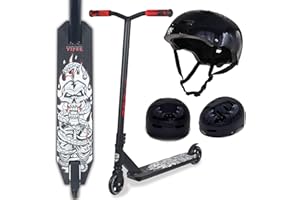 WeLLIFE Monopattini Freestyle Viper RGX Con Casco Protettivo Monopattino Freestyle Professionale, Manubrio HIC System Ruote 110mm e Cerchi in Alluminio, Cuscinetti Abec9, Ideale per Adulti e Ragazzi