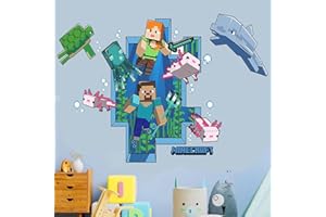 YOIMCKAY Adesivi murali, adesivi animati, adesivi murali in vinile, decorazione in vetro per finestre da parete, decorazione adesiva del mio mondo 30 * 79 cm (blu)