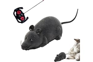 TAOLE Juguete para Gatos con Ratón A Control Remoto | Electrónico Inalámbrico RC, Juguete para Mascotas, Rueda para Correr, Rata De Felpa