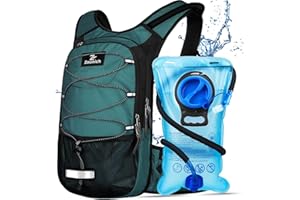 Zounich Hydration Backpack, Breathable Running Backpack with 3L Water Bladder, Large Capacity Hiking Rucksack Outdoors Hydration Bag Pack Perfect for Cycling Camping Fitness Climbing Fits Men & Women
