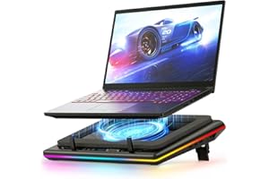 llano Refroidisseur Ordinateur Portable RGB pour PC Portable Gamer avec Contrôle Tactile Continu & Tapis de Souris 3 Ports USB A Ventilateur Turbo Extra Puissant pour Ordinateurs Portables de 15-19''