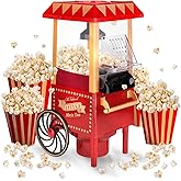 NK Retro Popcorn Maker, Electric Popcorn Machine 1200W, Easy to Use Button, Ready Preparation in 2 Minutes, Hot Air, Size 0.3