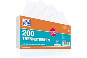 ‎OXFORD Oxford Trennstreifen, aus Karton, gelocht, 190 g/m², weiss, 200 Stück