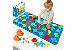 Herenear Labirynt gra planszowa dla dzieci 4 5 6 7 8 lat, duże 78 x 38 cm logiczne budowanie dróg gry towarzyskie, logiczne puzzle edukacyjne na planszach dla wielu graczy i rodziny