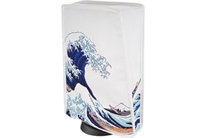 PlayVital Cover per ps5 Copertura Antipolvere Impermeabile Verticale in Nylon per ps5 Console Disc&Digital Edition,Grande Onda