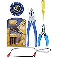 PERFECT TECH Combo Set of 6 Pcs Hand Tools Kit | 9 Pcs Allen Key | Wire Stripper | 8Inch Screwdriver Set | Tester | Junior Saw | Combination Plier | Tools Kit | Steel Pliers Original | Heavy Duty