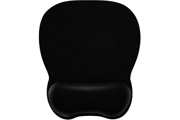 EooCoo Tapis de Souris Gaming avec Repose Poignet, Ergonomique Tapis Souris, Mousepad avec Remplissage en Mousse à Mémoire, Mouse Pad Usure Lavable, Accessoires pour PC, Ordinateur, Bureau, Noir