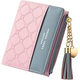 Adiwo Women's Wallets, Mini Leather Wallet with Zipper, Small Purse with RFID, Card Holder with 5 Slots, Small and Light, Min
