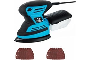 Sander for Wood 200W Tilswall, 15000 RPM Electric Sander with 12pcs Sandpapers, Mouse Sander with Dust Collector, Detail Sanders Tool for Sanding Dressing Polishing Varnishing Blemishes DIY etc