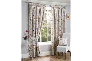 Sundour Hampshire Pencil Pleat Curtains 66 x 54, Half Panama Polycotton, Multicolour 124021683