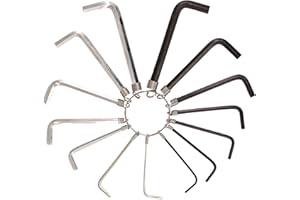 D.A.Y. Republic 14 Piece HEX Key Allen Key Set ON A Convenient Metal Ring, Metric 2mm 2.5mm 3mm 4mm 5mm 6mm 1/16” 5/64” 3/32” ⅛” 5/32” 3/16” & 7/32” (14 Piece Set)
