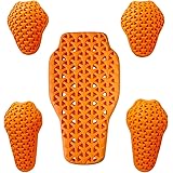 Protectores de Moto Certificados Removibles, Alta Seguridad, Unisex Adulto, (5 Pack) 1×Protector Espalda(CE-1), 2×Protector d