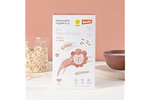 ‎LÖWENZAHN ORGANICS Löwenzahn Organices Demeter Baby Porridge 4-Korn ab dem 7. Monat | Vegan & ohne Zuckerzusatz | In 2 Minuten zubereitet