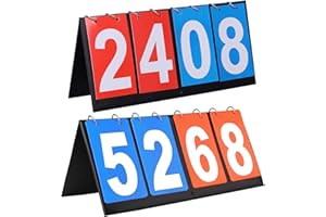 LAUFUNJOY Tableau d'affichage Portable Flip Tableau de Scores Sport Tableau de Score Manuel Tableau d'affichage Portable pour Basket-Ball Badminton