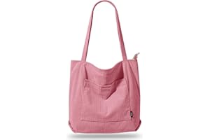 KALIDI FANCY FOREST KALIDI Sztruksowa torba na ramię z zamkiem błyskawicznym, wodoodporna torba na ramię, dla kobiet, z kieszeniami, duża pojemność, torby na ramię, torebki do szkoły, pracy, zakupów, podróży, codziennego