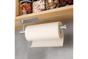 Vicloon Porta Rollos Papel Cocina Pared,Portarollos Cocina Papel de Cocina de Acero Inoxidable,Porta Rollo Papel Cocina,Portarrollos de Cocina Autoadhesivo o Perforación