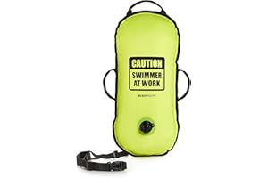 BUDDYSWIM Boya Natacion Aguas Abiertas 10 L para Travesías y Competiciones. Acabado de Nylon, Ultra Ligera y Resistente, con Asas y Cinturón Ajustable.