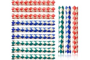 Lotsdonxia 12 Pcs Chinese Wooden Finger Traps Assorted Colours Eco-Friendly Handmade Classic Oriental Puzzle Toys for Adults, Parrot Play, Birthday Party Favours Gifts (Green, Red, Blue)
