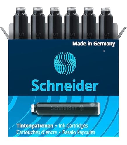 Schneider Ray Cartridge Rollerball Pen - Medium Point Refillable Pen Dark Blue Barrel