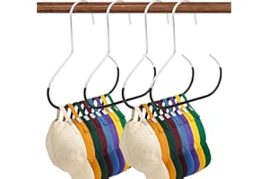 lasuroa 4stk Hut-Organizer, Langlebiger Rutschfester Aufbewahrungsbügel für Baseballmützen Praktisches Schrankzubehör Geeignet für Mütze Gürtel Krawatte Schals Geldbörse (Schwarz)