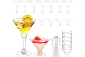 shallyong Vasos Cocktail Plástico 50 Piezas, Copas de Plástico Margarita Reutilizables, Copa Margarita de Plástico Adecuada para Bodas, Cumpleaños, Fiestas