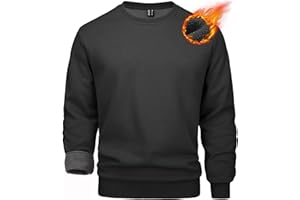 ‎MAGCOMSEN MAGCOMSEN Basic Pullover Herren Crewneck Sweatshirts Fleece Winter Langarmshirts Freizeit Sport Oberteile Shirt Warm Gefüttert Outdoorshirts