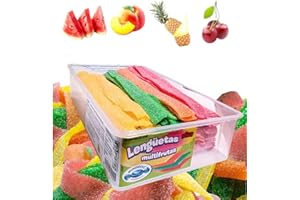 MUNDIDOLÇ Langues Sucrées. Bonbons Acidulés. 200 Unités de Différentes Saveurs. Sucreries. Bonbons d'Anniversaire et d'Halloween. Halloween Jelly Beans
