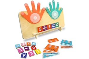 LUDIHIVE Giocattolo di Matematica in Legno, Giochi Matematici con Conteggio, Giocattolo Aiuti didattici Numeri Montessori Apprendimento, Giocattoli Matematica Imparare a Contare per 3 4 5 Anni Bambini Bambina