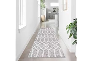 Tinyboy-hbq Carpet Runners for Hallways Non Slip Washable Runner Rugs Long Soft Kitchen runner Grey Hallway Hall Runners for Bedroom Hallways Living Room Kitchen (Boho Grey, 80 x 200 cm)