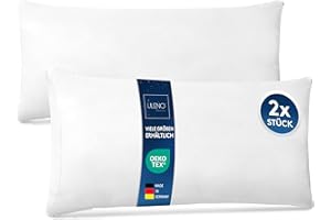 LILENO HOME Set di 2 riempimento cuscino 40x80 cm - Cuscino interno lavabile a 40°C adatto per allergici - Cuscino in poliestere come cuscino per divano, cuscino per la testa