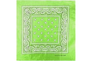 JOPHY & CO. Bandana 100% algodón unisex con estampado de cachemira y color liso, pañuelo bufanda para el pelo/cuello/muñeca/cabeza, COD.644