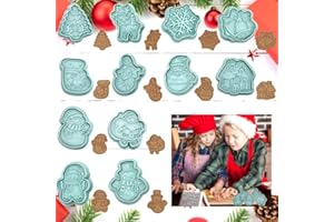 TSASWEET 12 Stampi Biscotti Natale Formine per Biscotti Natalizi 3D Tagliabiscotti Natale Timbro per Biscotti di Natale in PP per per Decorare Biscotto, Dolci, Torta, DIY (12 Modelli Natalizi)