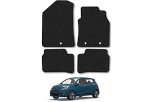 CAR MAT CO Hyundai i10 (2014-2020) Car Mats Accessories Tailored Fit Carpet Floor Mats Non Slip Black Trim Full Coverage Compatible Accessory Front Rear Set Anti Slip Granulated Backing Hand-Finished Clips