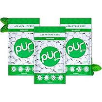 PUR Gum | Suikervrije Kauwgom | Gemaakt met Xylitol | Veganistisch, Aspartaamvrij & Glutenvrij | Natuurlijke Bubblegum Smaak Kauwgom, 55 Stuks (Pak van 3