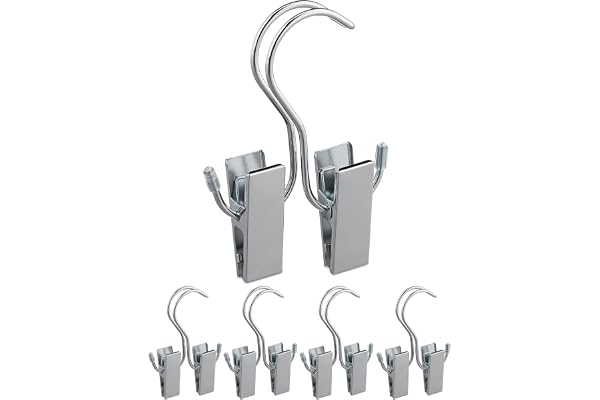 Relaxdays stövklämmor, 5-pack, dubbla klämmor, gummerade