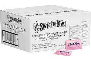 Sweet'N Low Granulated Sweetener - 1000 Sachet Portions, Low Calorie Sugar Substitute, Ideal for Hot & Cold Drinks - Suitable for Home, Office & Travel
