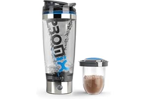 Promixx Pro Shaker Bottle (édition iX-R) - Rechargeable, Puissant pour des shakes Protéinés Lisses - Comprend un Stockage Supplémentaire - sans BPA, Gobelet 600ml (Argenté Bleu/Gris)