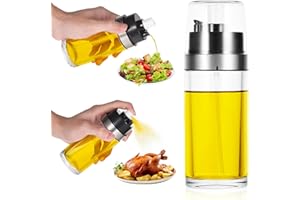 EUIOOVM HA105626-00 Vaporisateur d'huile 2 en 1, flacon distributeur d'huile en verre de 150 ml, simple pulvérisateur d'huile d'olive avec bec verseur, bouteille d'huile en verre de cuisson pour