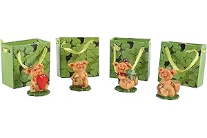‎AYURSANA 4 Verschiedene Glücksbringer Schweinchen | Kleine Glücksbringer zum Geburtstag, Weihnachten, Silvester, Neujahr, Prüfung - Glücksboten