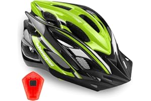 Shinmax Casque Velo Homme Femme Casque Vélo avec LED Lampe de Sécurité Protection Casque VTT et VTC avec Visière Amovible pour Adultes Casque Cyclisme pour Montagne Route Réglable Taille
