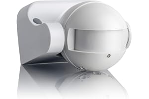 SEBSON® Bewegungsmelder Aussen IP54, Aufputz, HF Sensor, Wand Montage, programmierbar, Reichweite 15m / 180°, LED geeignet, s